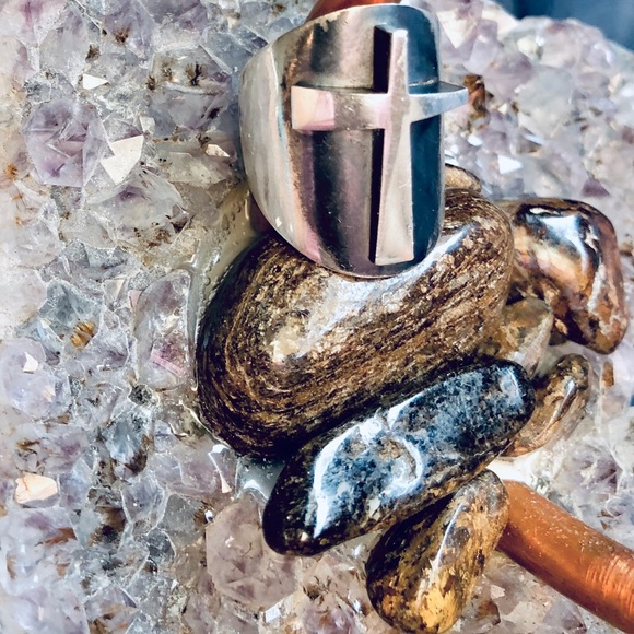 Charles Sherman Jewelry - Sterling Silver Sherman Infinity Cross Ring sz 5